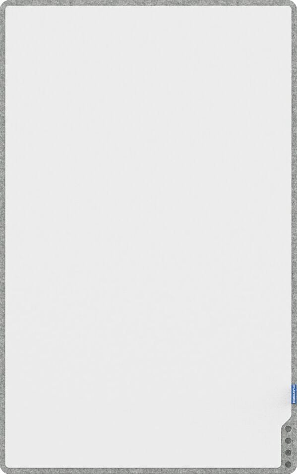 Whiteboard Playroom Playboard medium, 75x119,4cm, emailliert, trocken abwischbar, farbiger Rahmen, freistehend/Wandanlage, grau