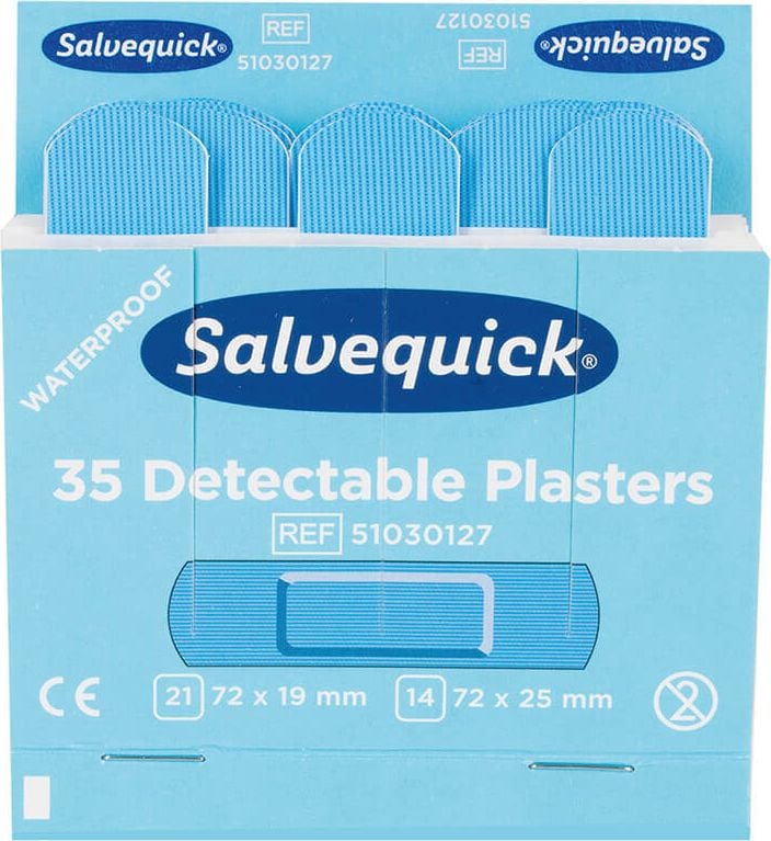 Erste Hilfe Pflasterspender Nachfüllung Salvequick 51030127, für Salvequick, Pflaster-Strips
detectable, Pack 35 Stück