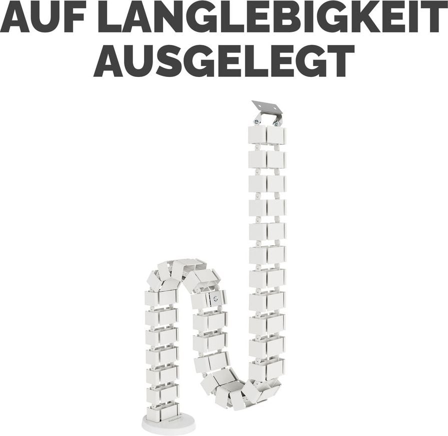 Kabelführung Fellowes CableSpine 100136871/10036872, 128,8cm, 4 getrennte Kabelkanäle, für höhenverstellbare Tische bis 130 cm, weiß