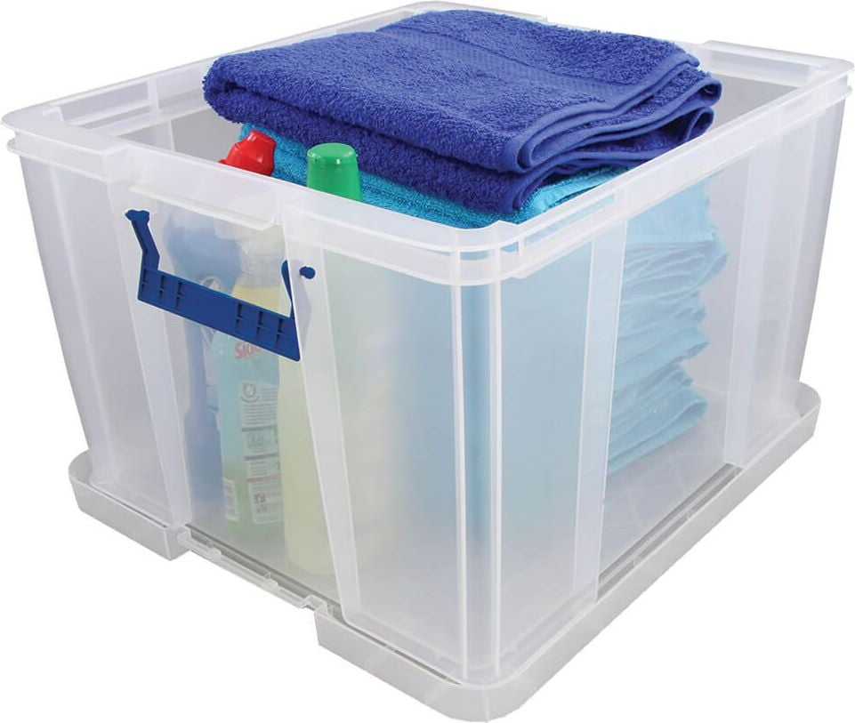 Aufbewahrungsboxen Fellowes Bankers Box ProStore 7730901, 48 Liter, Außenmaße: 480x440x315mm (BxTxH),
Kunststoff (PP), mit Deckel, transparent
