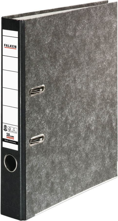 Ordner A4 Falken Recycling 80022700, 50mm, farbiger Rücken, A4, 5cm Rücken, schwarzer Rücken, schwarz