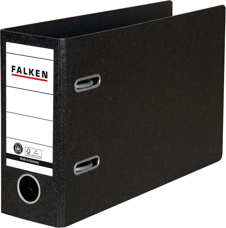 Ordner A5 quer Falken 11285905, 80mm, Wolkenmarmor, schwarz