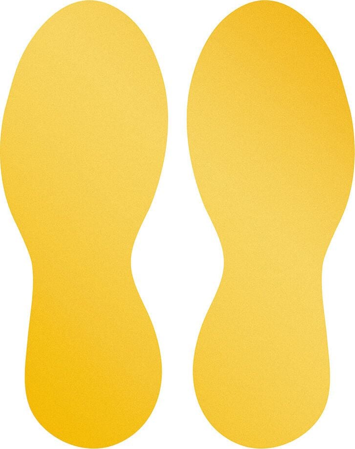 Bodenmarkierungssymbole Durable 104704, Fußabdruck (rechts und links), 90x240mm,
wiederablösbar, für glatte Böden, PVC, gelb,
Pack 5 Paar