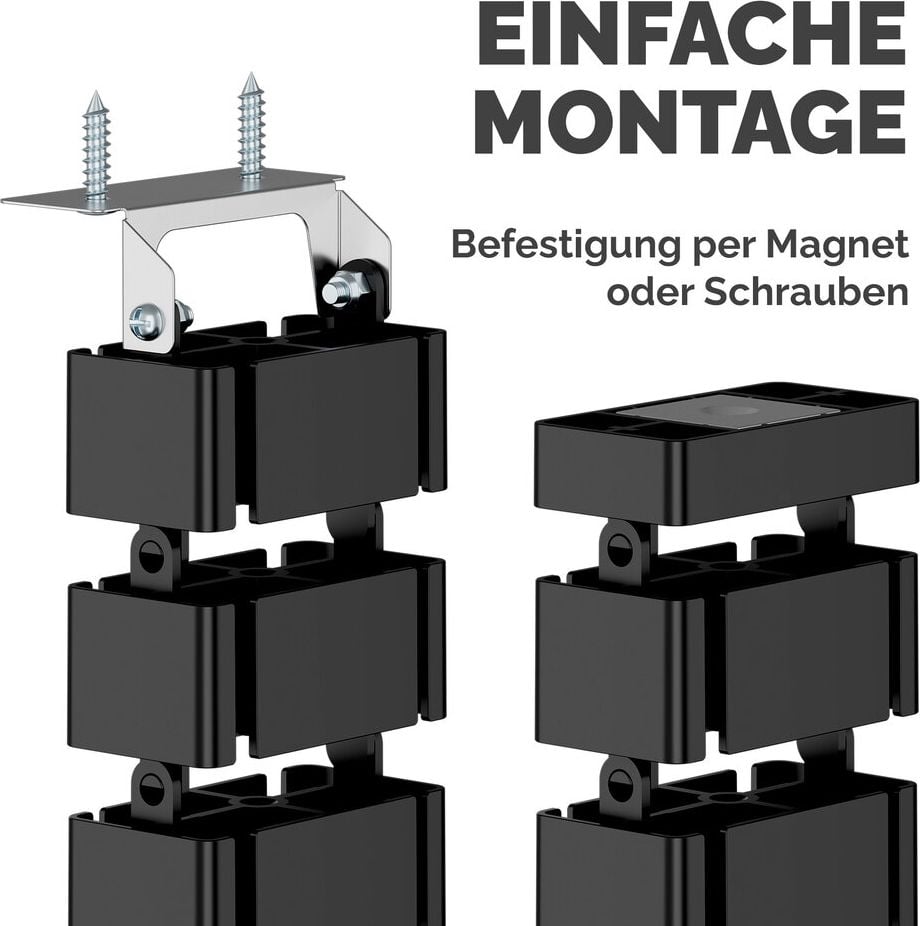 Kabelführung Fellowes CableSpine 100136871/10036872, 128,8cm, 4 getrennte Kabelkanäle, für höhenverstellbare Tische bis 130 cm, schwarz