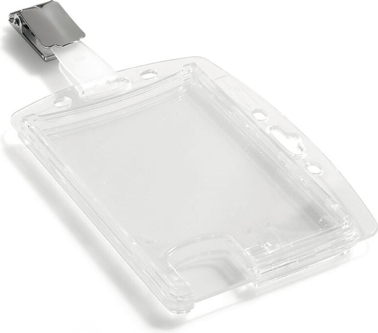 Ausweiskartenhüllen Durable 8013, 54x87mm Innenmaß, Hartbox für 2 Karten,
transparent, mit Clip, Pack 25 Stück