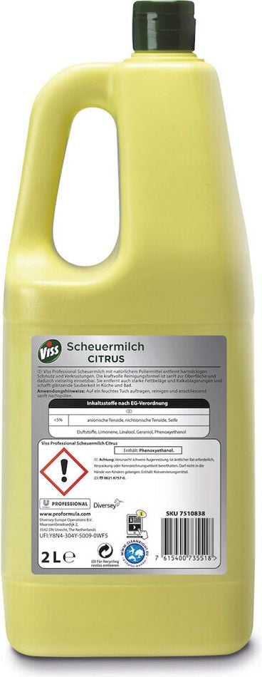 Scheuermilch Viss Pro Formula Citrus, 2 Liter, mit natürlichen Mikropartikeln