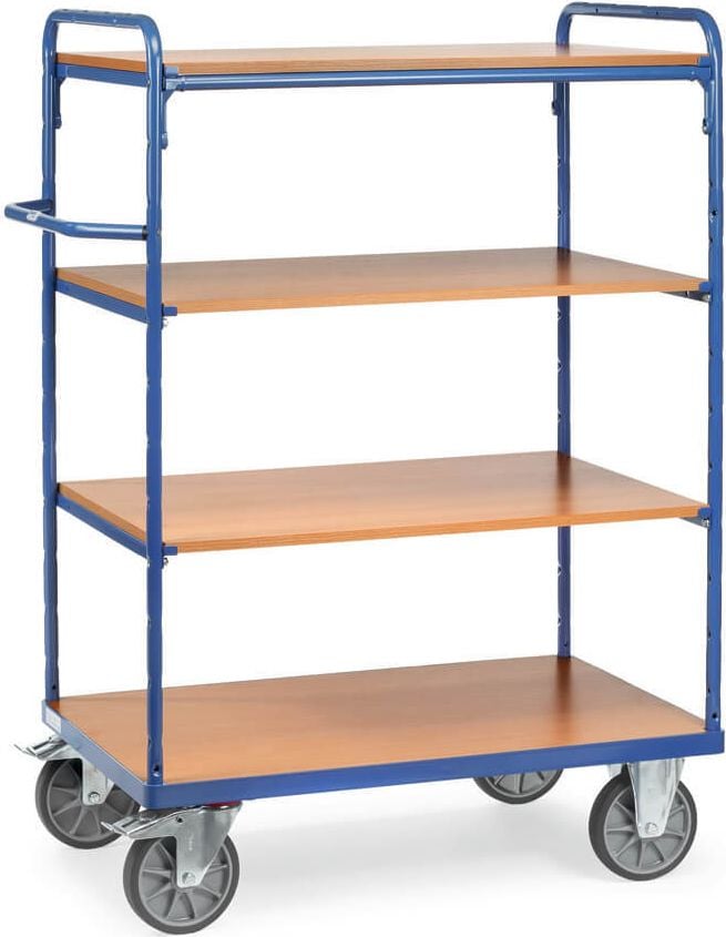 Transportwagen fetra Etagenwagen 8201, 100x60cm Ladefläche, 4 Böden, bis 600kg