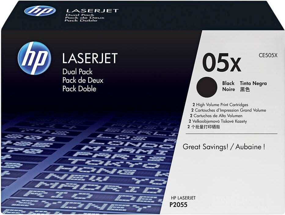 HP Lasertoner CE505XD Nr. 05X, Doppelpack schwarz, je 6.500 Seiten