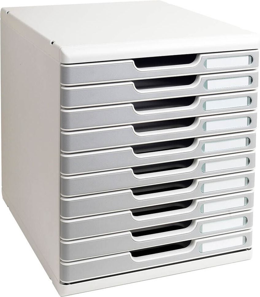 Schubladenbox Exacompta MODULO 3020, für A4+, 10 geschlossene Schubladen, blau