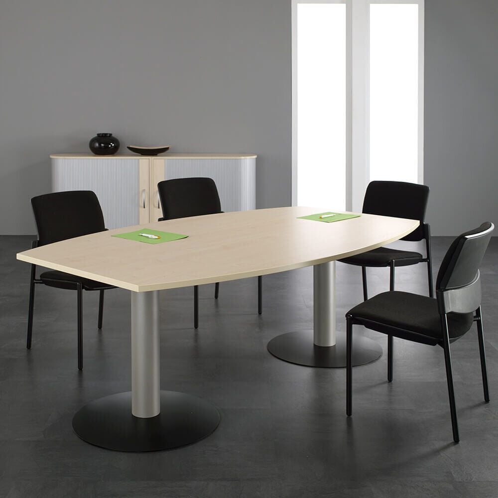 Konferenztische Geramöbel Tellerfuß S-13TF2012, 200x72x120/80cm (BxHxT), Fassform, Tellerfuß
silber/anthrazit, hellgrau