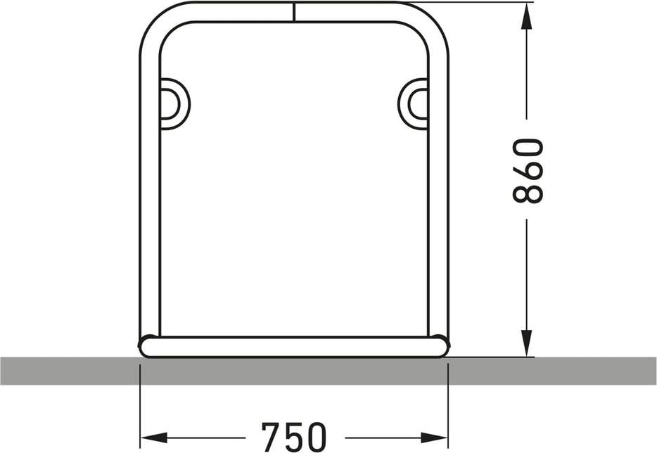 Fahrradständer WSM Anlehnsystem GALAXY 35, verzinkt, Freiaufstellung, 472cm lang, für 10 Fahrräder, Stahlösen für Fahrradschlösser