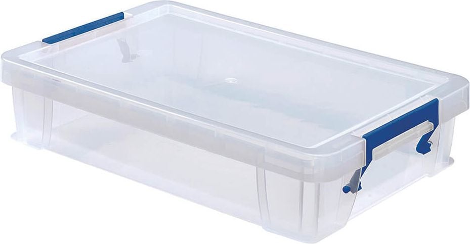 Aufbewahrungsboxen Fellowes Bankers Box ProStore 7730301, 5,5 Liter, Außenmaße: 395x253x90mm (BxTxH),
Kunststoff (PP), mit Deckel, transparent
