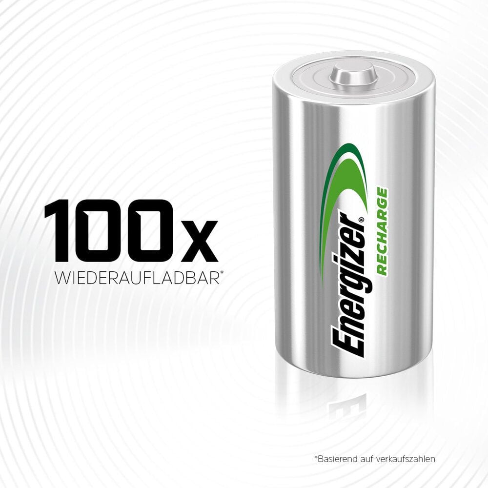 Batterien Energizer NiMH Power Plus Baby (C), 1,2 V, 2500 mAh, aus 7% recycelten Batterien,
Pack 2 Stück