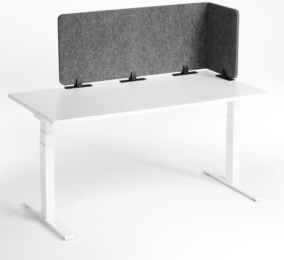 Tischtrennwand Durable EFFECT 160 313558 50x160cm, Klemmhalterung/Standfüße, schallabsorbierend, rahmenlos, doppelseitig nutzbar, faltbar, recyceltes PET-Filz, anthrazit