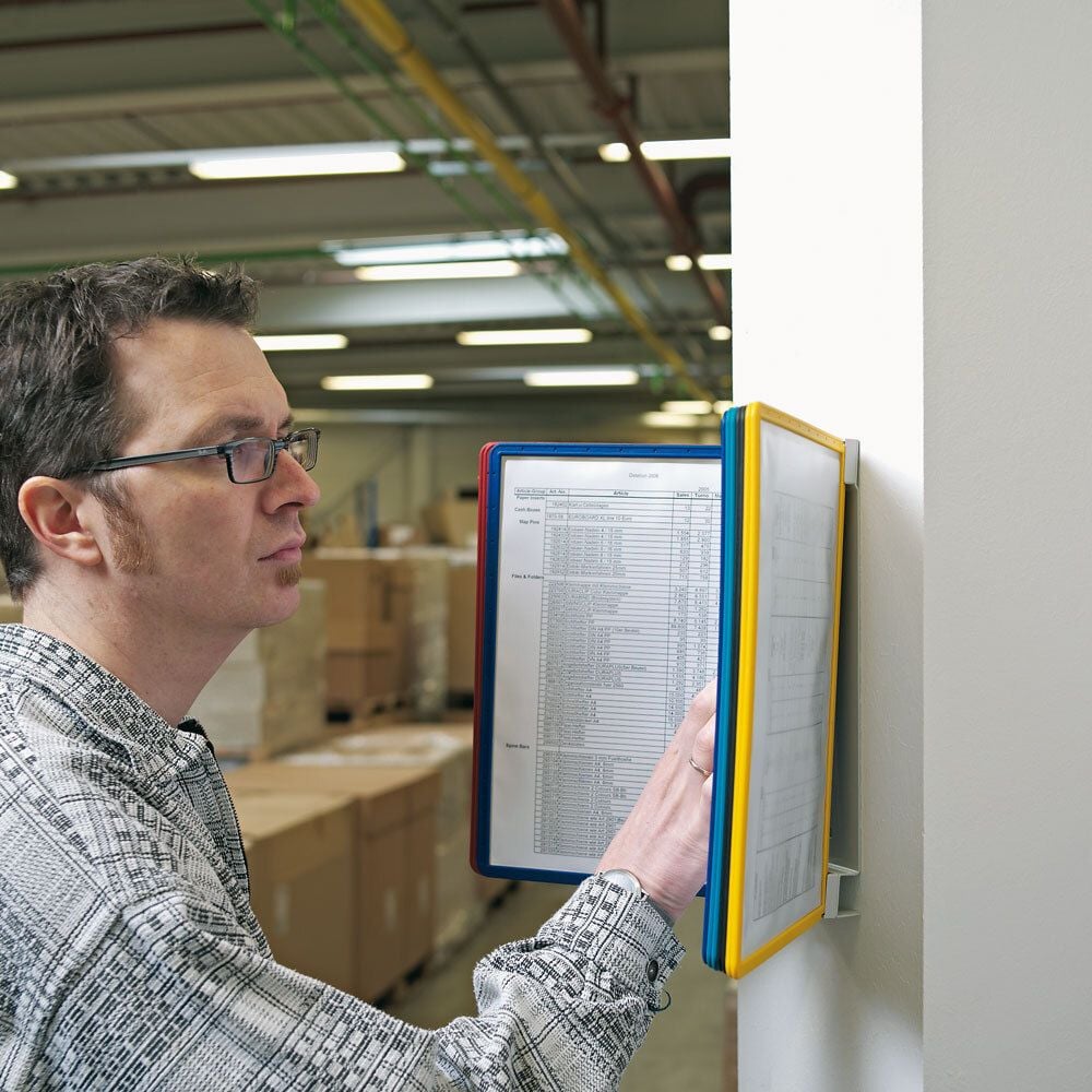 Sichttafel-Wandhalter Durable VARIO WALL 10 5567, Tafelträger/ 10 Tafeln/10 Reiter