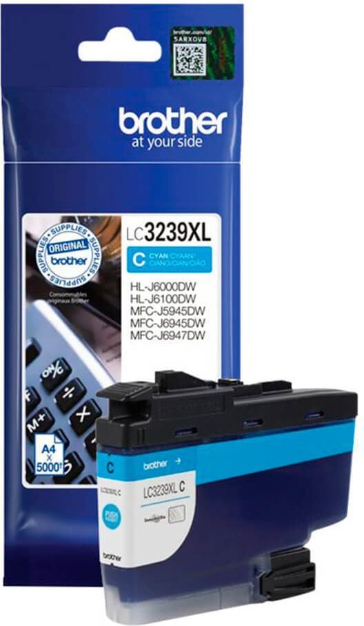 Brother Tintenpatrone LC-3239XLC, cyan, 5.000 Seiten