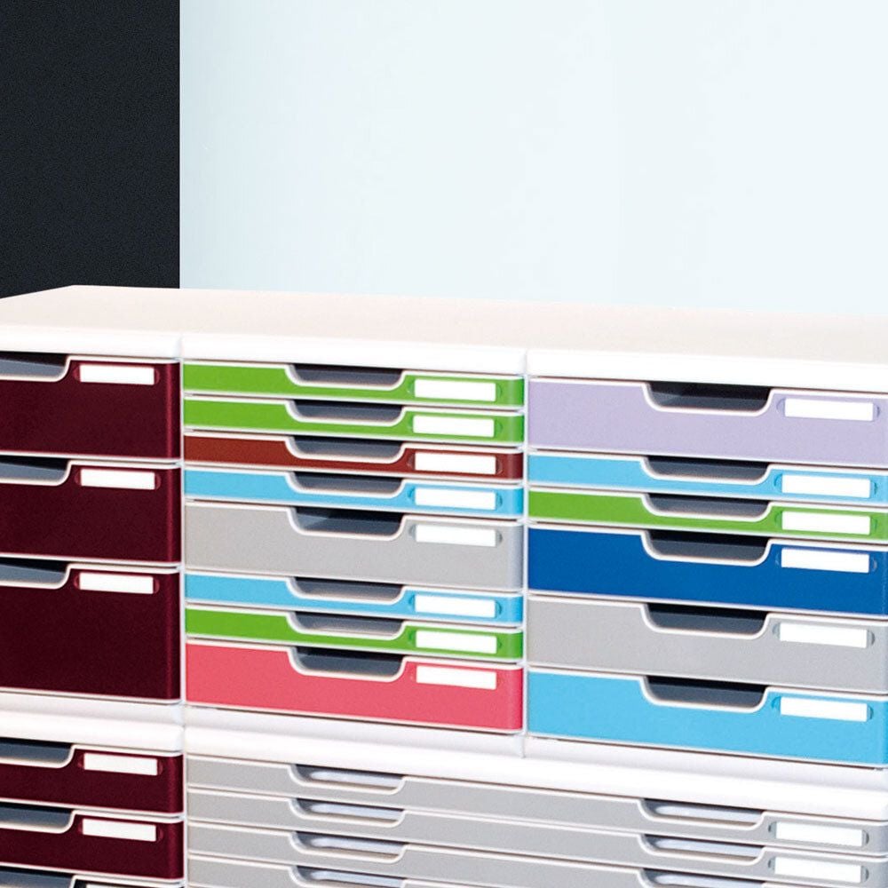 Schubladenbox Exacompta MODULO 3250, für A4+, 3 geschlossene Schubladen, schwarz