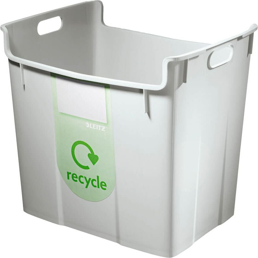 Papierkorb Leitz Wertstoffsammelbehälter 5209, 40 Liter, Recyclingsymbol, PP, schwarz