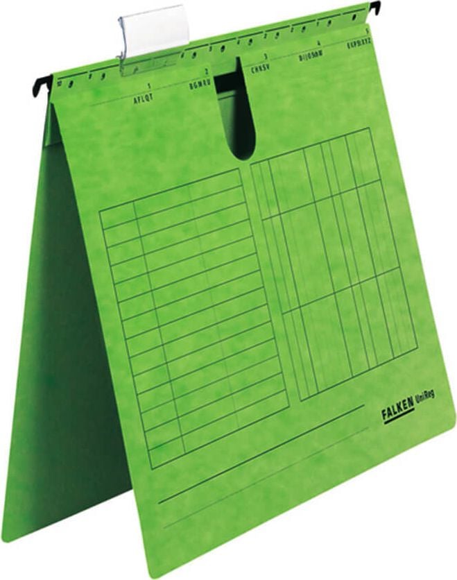 Hängehefter Falken UniReg, kaufm. Heftung, ohne Tasche, Manilakarton
(RC) 230 g/m², grün