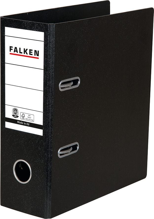 Ordner A5 hoch Falken 11285830, 80mm, Wolkenmarmor, schwarz