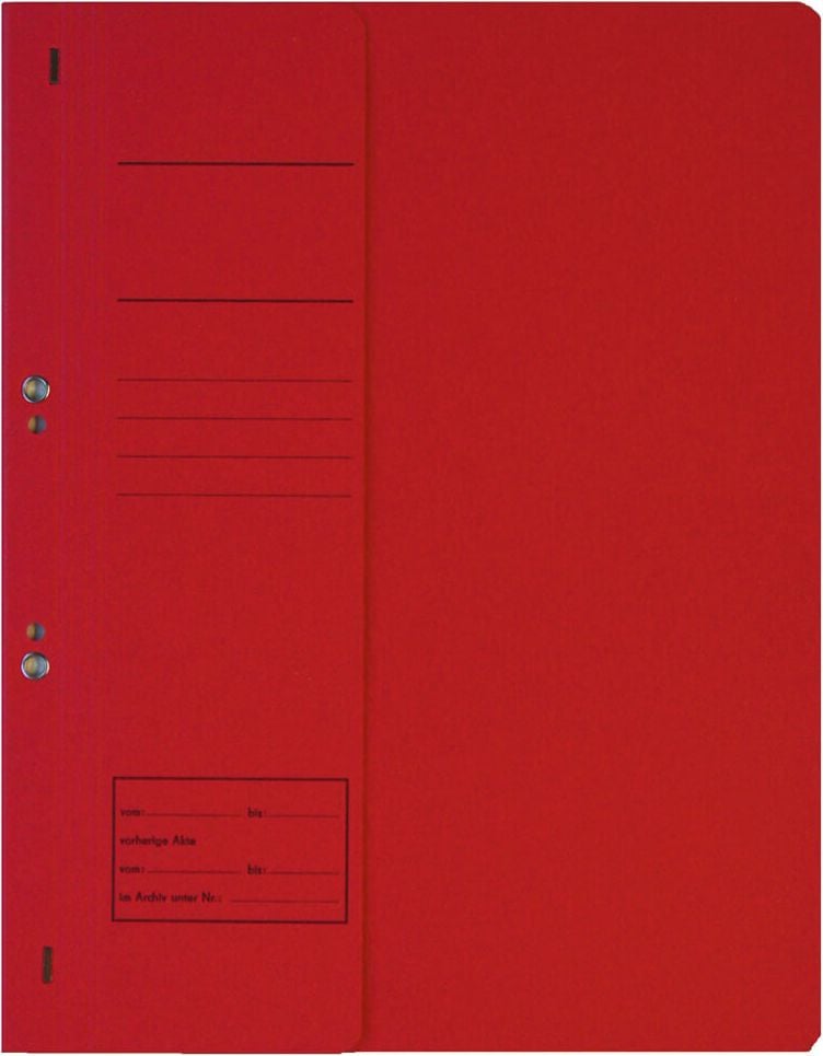 Ösenhefter Corona, A4, 1/2 Deckel, kaufm. Heftung, Manilakarton
250 g/m², rot
