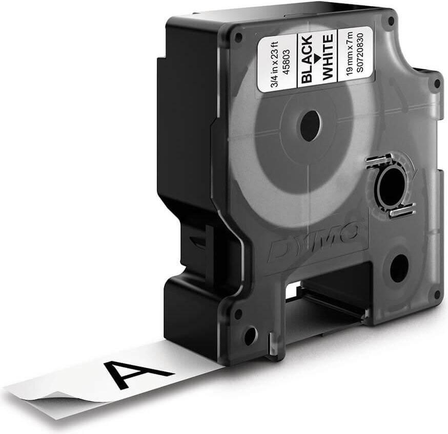 Schriftbänder Dymo D1 45803/S0720830, schwarz auf weiß, 19mm/7m