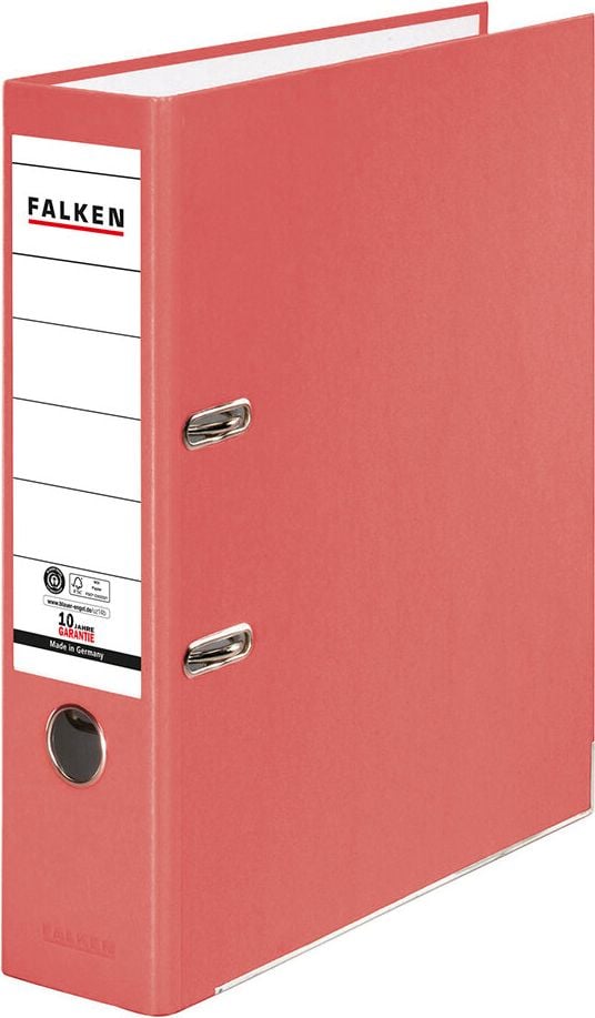 Ordner A4 Falken Recycolor 11285, 80mm, farbige RC-Pappe, A4, 8cm Rücken, Kraftpapierbezug, Blauer
Engel, FSC, rot