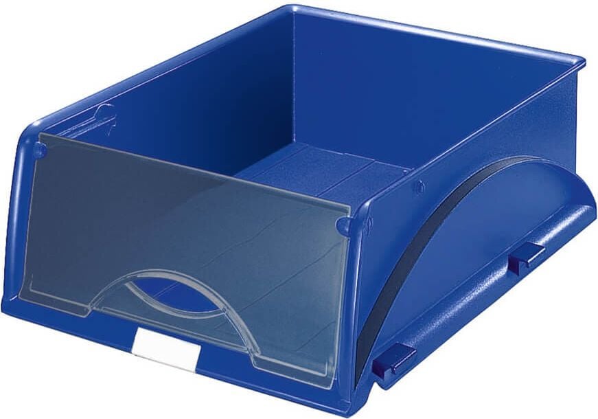 Ablagekorb Leitz Sorty 5231, A4/C4, 12,5cm hoch, Polystyrol (PS), inkl.
Frontklappe, Pack 4 Stück, blau