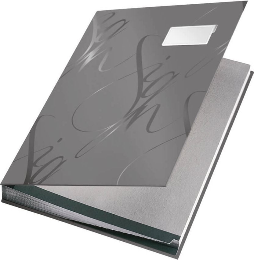 Unterschriftsmappen Leitz Design 5745, A4, laminierte Hartpappe, 18 Fächer, grau