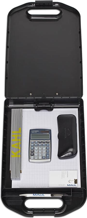 Klemmbretter Maul 23495-90, A4, Aufbewahrungsfach, Klemme kurze Seite,
Kunststoff, schwarz, schwarz