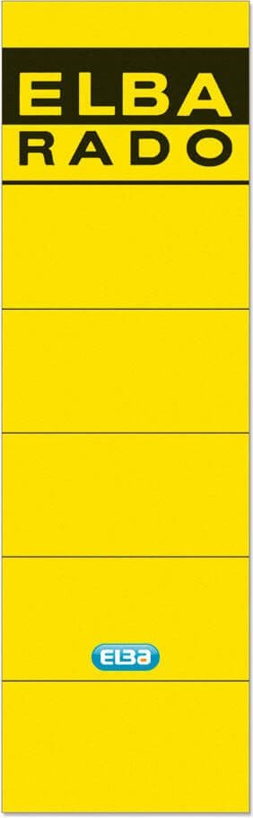 Rückenschilder Elba 04617, breit/kurz, selbstklebend, Pack 10 Stück, gelb