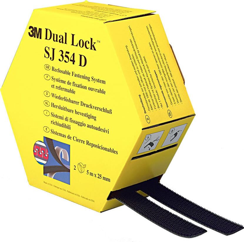 Klettband Scotch SJ354D, 25,4mm x 10m, schwarz