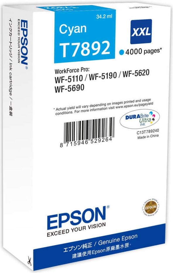 Epson Tintenpatrone T7892, cyan, 34,2ml