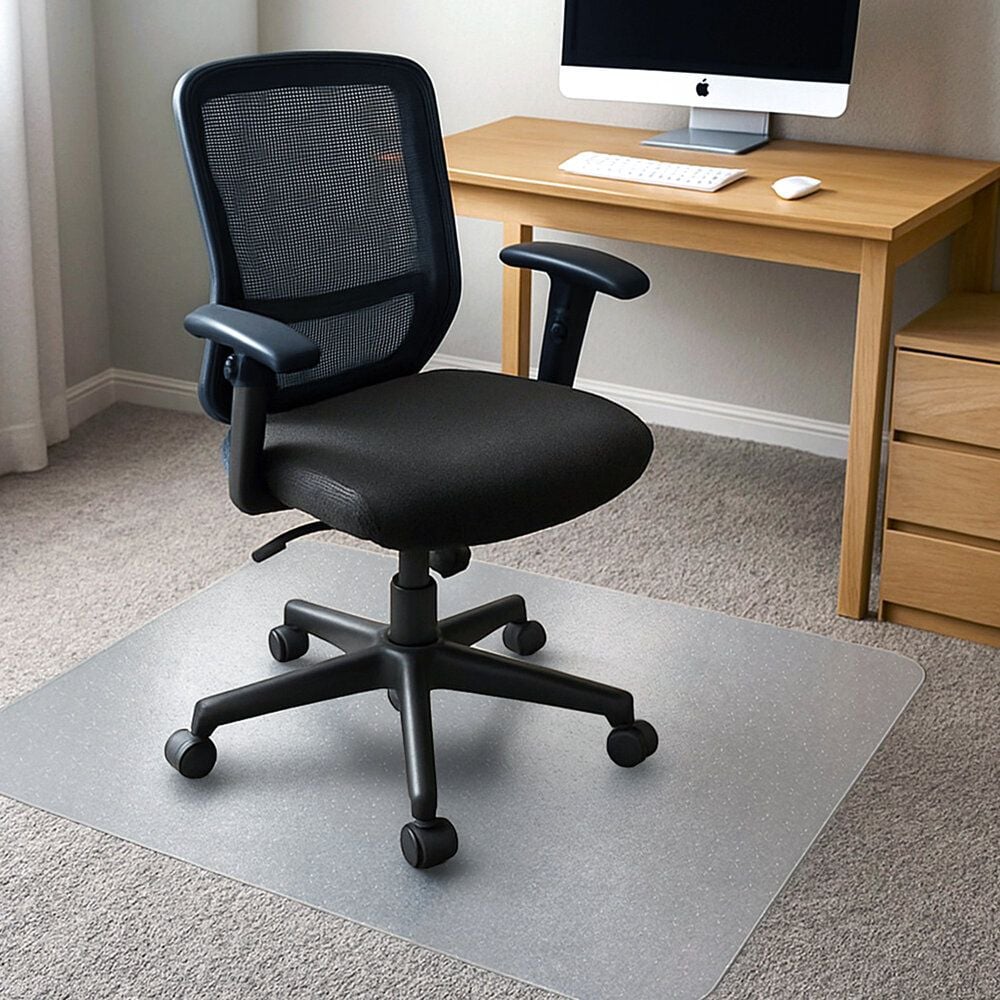 Bodenschutzmatten CLEARTEX Trylok EDCMFLVT0002, 115x134cm, rechteckig, PVC, mit Ankernoppen,
für niederflorige Teppichböden