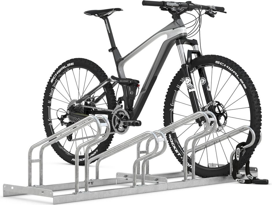 Fahrradständer WSM Bügelparker 2056, verzinkt, selbststehend, 210cm lang, für 6
Fahrräder, bis zu 55mm Reifenbreite,
Reihenverbindung möglich