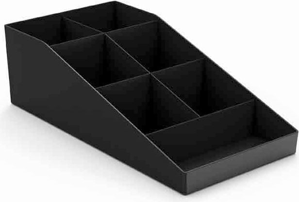 Kaffee- & Tee-Organizer deflecto DEFCOC7, 7 Fächer, beliebig erweiterbar, Polystyrol,
schwarz