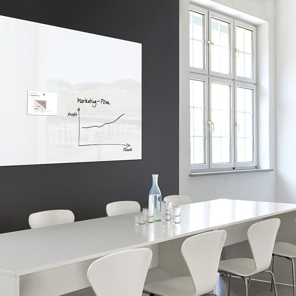 Glasboard Sigel artverum GL220/GL221, 100x150cm, magnetische Glasoberfläche,
Wandaufhängung im Hoch- oder Querformat,
inkl. 2 Magnete, weiß