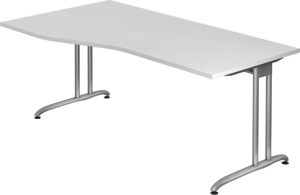 Schreibtisch Hammerbacher BS18, 180x72x100cm (BxHxT),
Freiform, C-Fuß, weiß