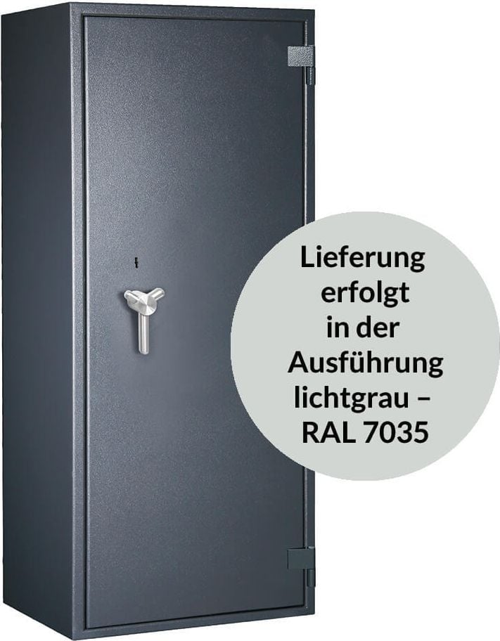 Brandschutzschrank Format Paper Star Pro 4 1-türig, 149x68,6x46,3cm, 400kg, Widerstandsgrad 1,
Feuersicherheit S 60 P, Volumen 241 Liter, hellgrau