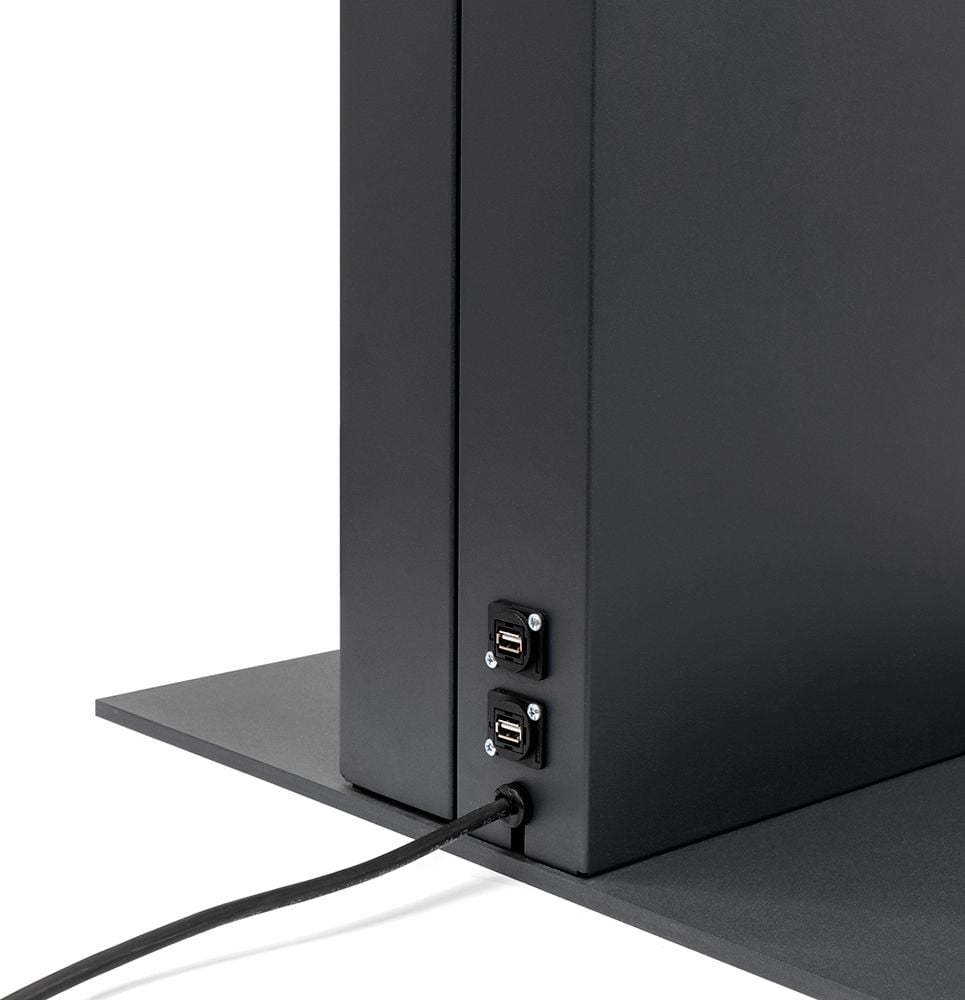 Digitale Werbedisplays Showdown Displays Infostele SmartLine, 72,5x200,1x52cm, 55 Zoll Samsung-Bildschirm, USB, WLAN, Fernbedienung, weiß