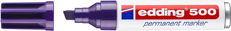 Permanentmarker Edding 500, ca. 2-7mm, Keilspitze, Schaft 100% recyceltes Aluminium, violett