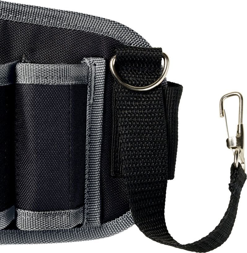 Werkzeug-Gürteltasche Veloflex Tool Bag M 6901080, Fronttasche mit Klettverschluss, 7 Schlaufen, Metallring für Karabinerhaken, wasserabweisend, Polyester, schwarz/grau