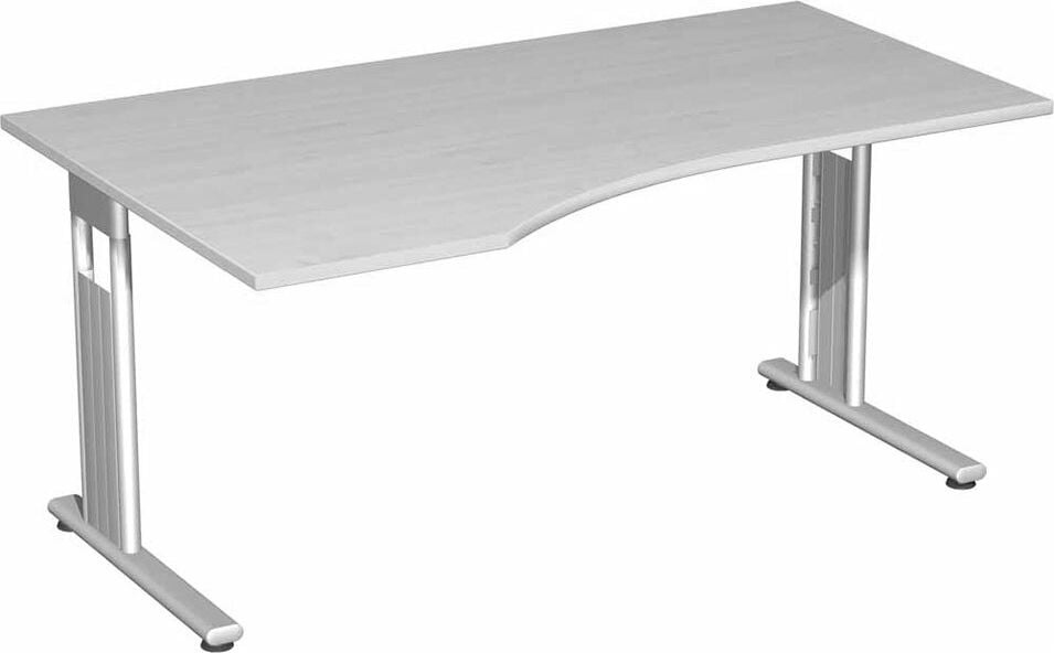 Schreibtisch Geramöbel C Fuß Flex S-618306, 180x72x100cm (BxHxT), Freiform links, C-Fuß
silber, weiß