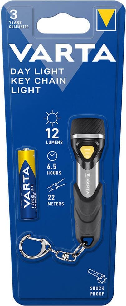Taschenlampe Varta Day Light Key Chain Light 16605, LED (5mm), 12 Lumen, 22m Leuchtweite, inkl. 1 Micro-Batterie (AAA)