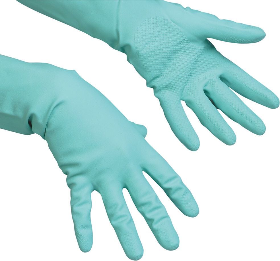 Allzweckhandschuhe Vileda Multipurpose Der Feine grüne, Naturlatex, baumwollgefüttert, grün, Größe L