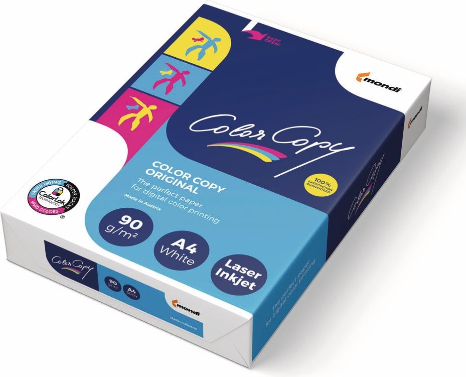 Farblaserpapier Mondi Color Copy DIN A4, 90 g/m², weiß, FSC, Pack 500 Blatt
