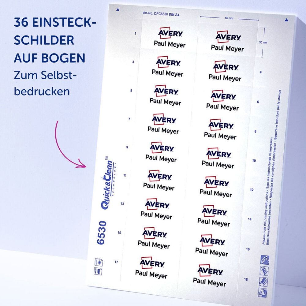 Namensschilder Avery Zweckform POL30MA02-10DR, 70x30mm, verdrehsicher, Doppelmagnet, anthrazit, Pack 10 Stück
