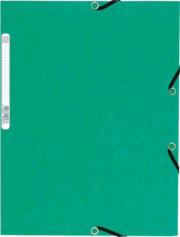 Eckspanner Exacompta 55302E/55303E/55305E/55309E, A4, 3 Jurisklappen, Gummizug, Manilakarton
355 g/m², grün