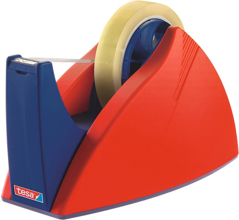 Klebefilmabroller Tesa Easy Cut 57422-00000-02, Tischabroller, bis 25mm/66m, ohne Rolle,
rot/blau