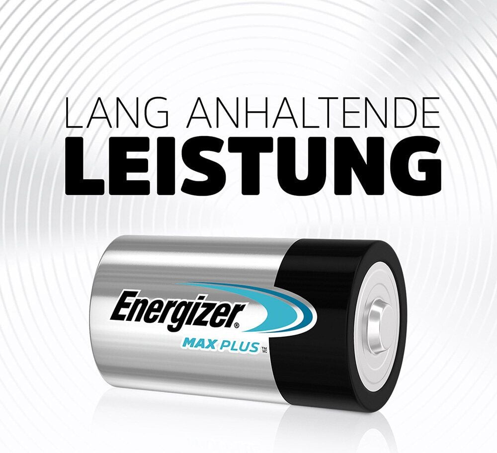 Batterien Energizer Max Plus Mono (D), 1,5 V, mit Geräte-Auslaufschutz, bis zu 15 Jahre Leistungserhalt, Pack 2 Stück